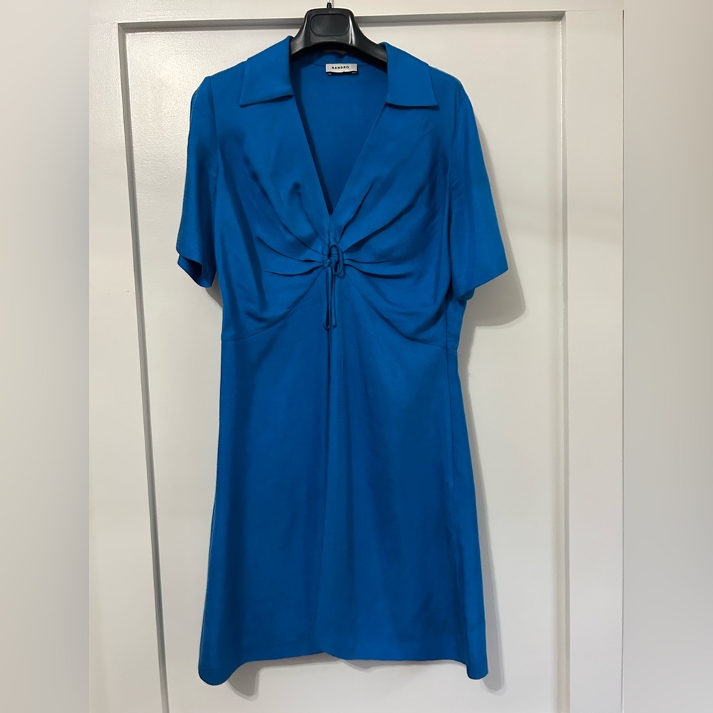 SANDRO
Bow-Detailed Ruched Twill Mini Dress - Picture 2 of 4